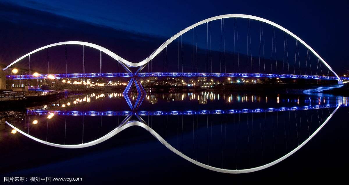Night view of Infinity Bridge