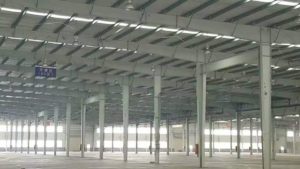 inside view of a steel warehouse